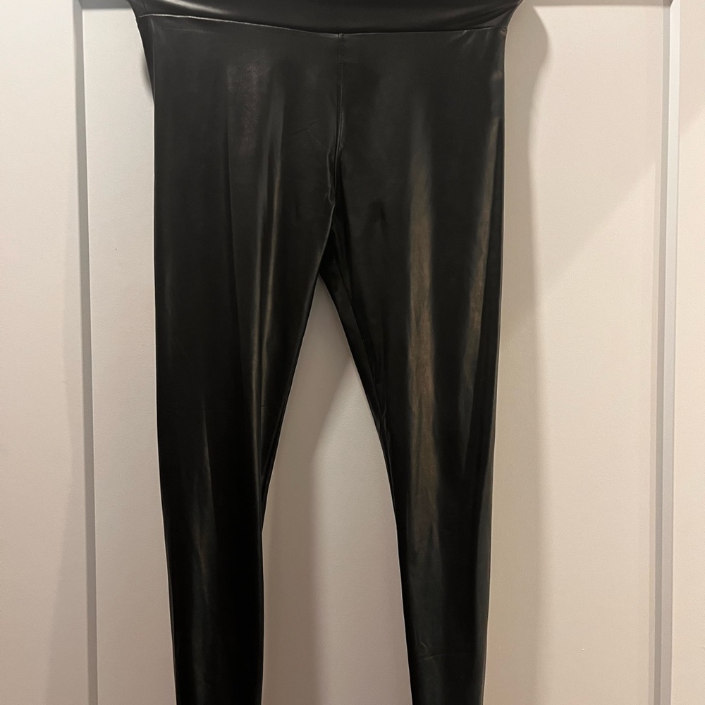 Pleather Black Skinny Pants medium adult